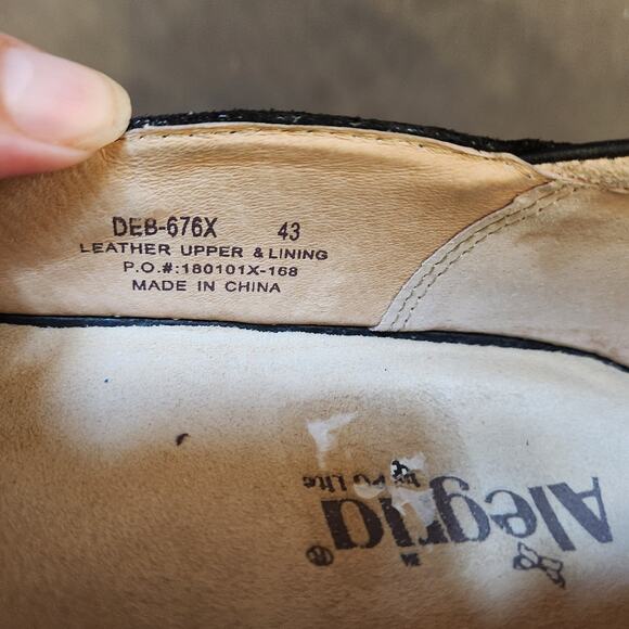 Alegria Debra Black Sprigs Lace Pattern Clog Shoes Size 11 - Picture 7 of 7